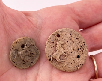 Horse Charms, Lot of 2,  handmade Stoneware Pottery