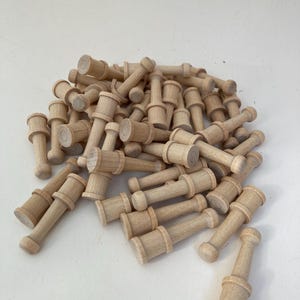 Hardwood Shaker Pegs: Unfinished Craft Dollhouse Furniture Legs (Lot of 50)