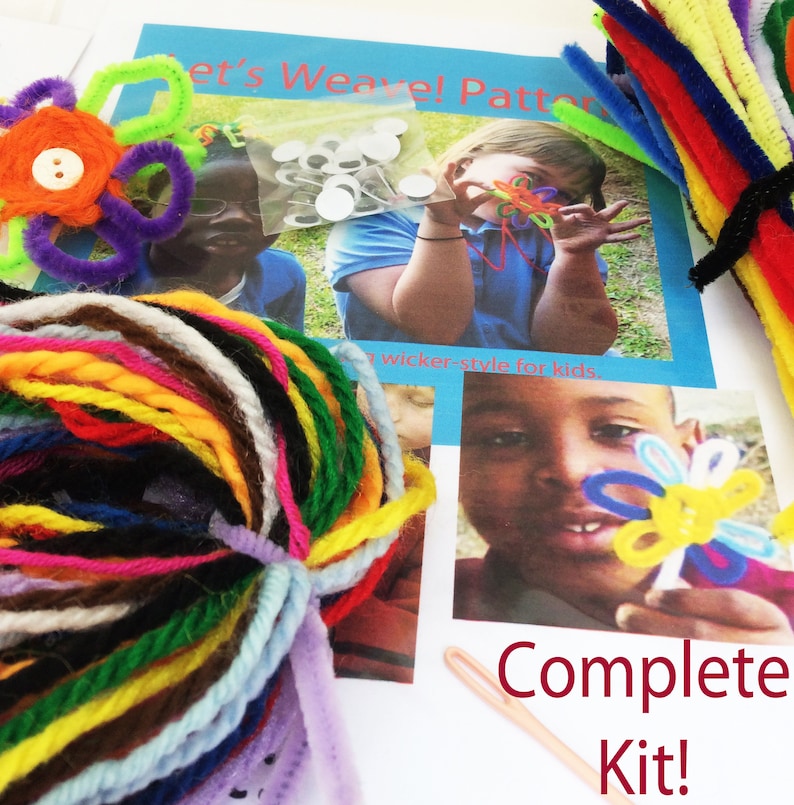 Kid's Weaving Kit DIY Yarn and Pipe Cleaners Learn to Etsy