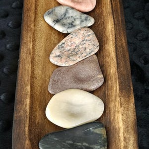 Handmade Worry Stones - Natural Rocks and Stones with Finger Groove for Stress Relief and Calming