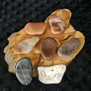 Handmade Worry Stones - Natural Rocks and Stones with Finger Groove for Stress Relief and Calming