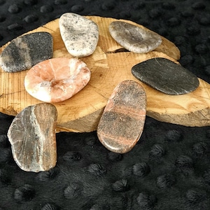 Handmade Worry Stones - Natural Rocks and Stones with Finger Groove for Stress Relief and Calming