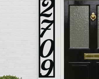 Vertical Metal Address Sign: Custom House Numbers, Outdoor Decor