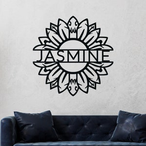 Decoração de parede com monograma Placas de metal Arte de parede de metal personalizada Placa de sobrenome Placa de nome de família Presente de casamento personalizado Arte de metal personalizada