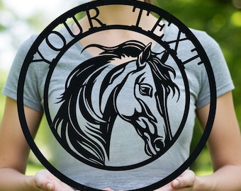 Custom Horseshoe Metal Sign: Personalized Horse Name, Western Farm Decor