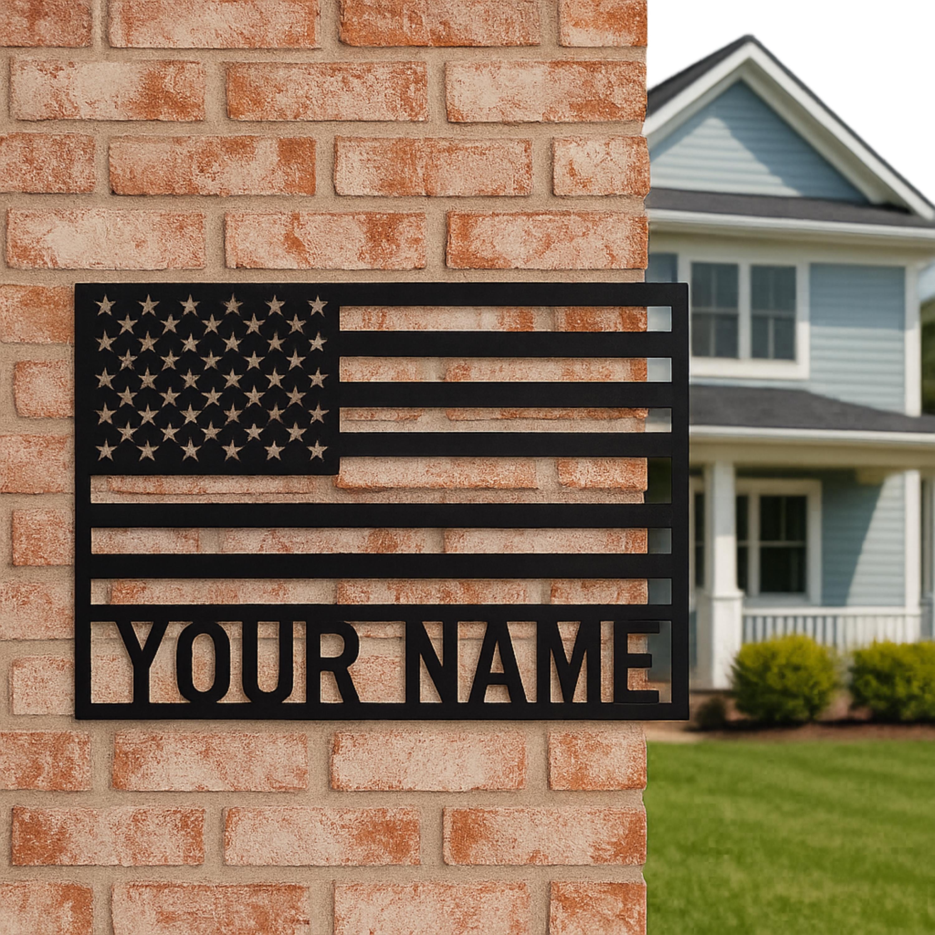 Custom Metal American Flag Sign: Patriotic Wall Art - Etsy