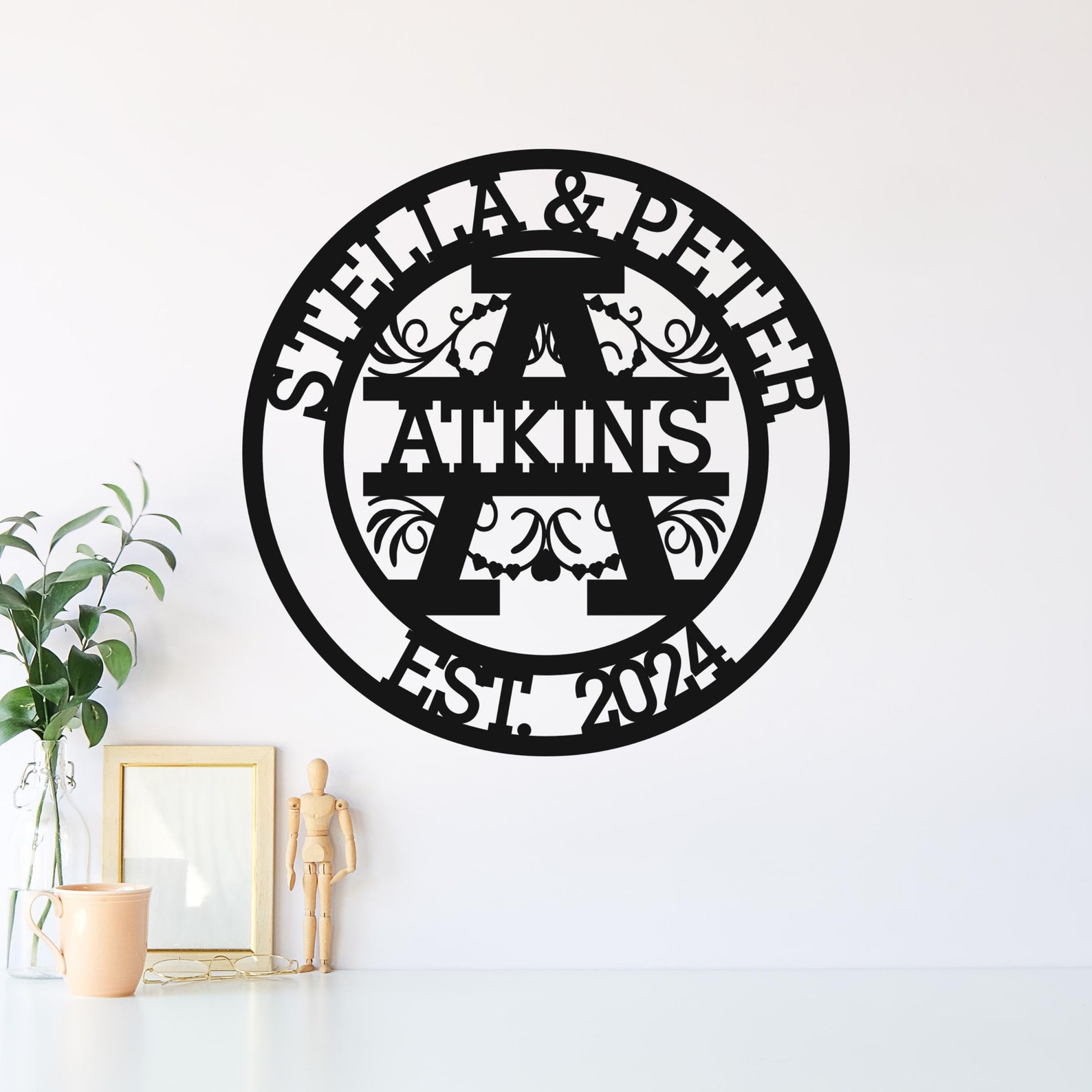 Personalized Metal Name Sign , Custom Metal Wall Art, Family Name Sign ...