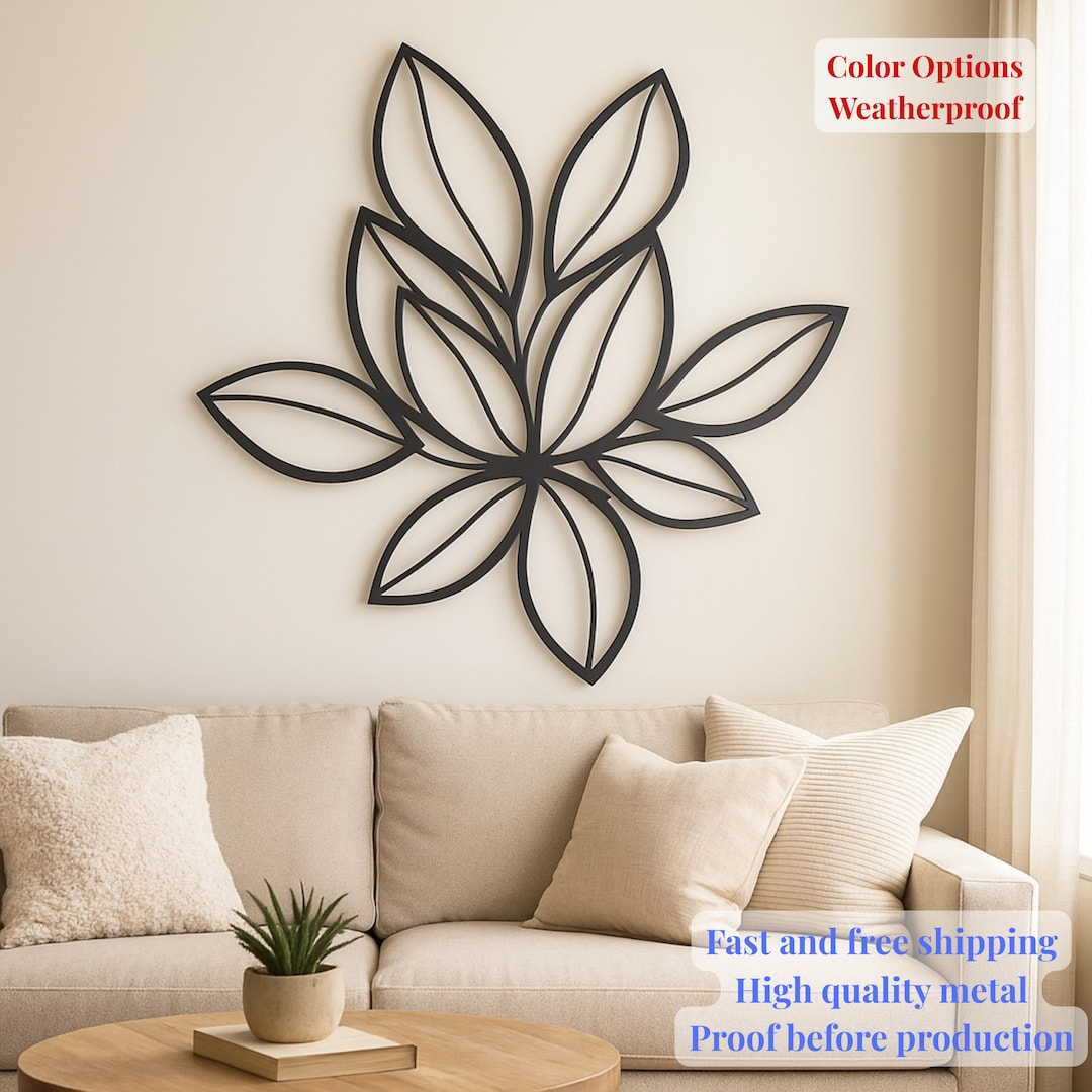 Visual Reference: Modern Metal Leaf Wall Art Abstract Botanical Sculpture