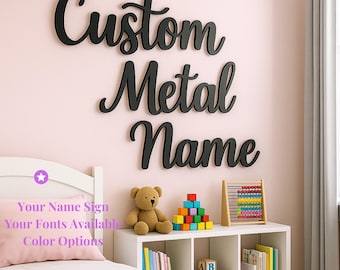 Custom Metal Name Sign: Personalized Family Name Wall Art