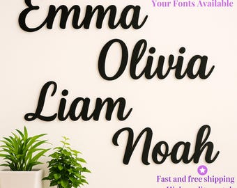 Custom Metal Name Sign, Personalized Wall Art Family Nursery, Kids, Couple Names