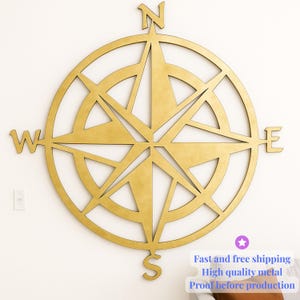 Compass Rose Metal Wall Art Nautical Star Steel Sign Rustic Compass Decor for Home or Patio – Outdoor Nautical Wall Decor Housewarming Gift