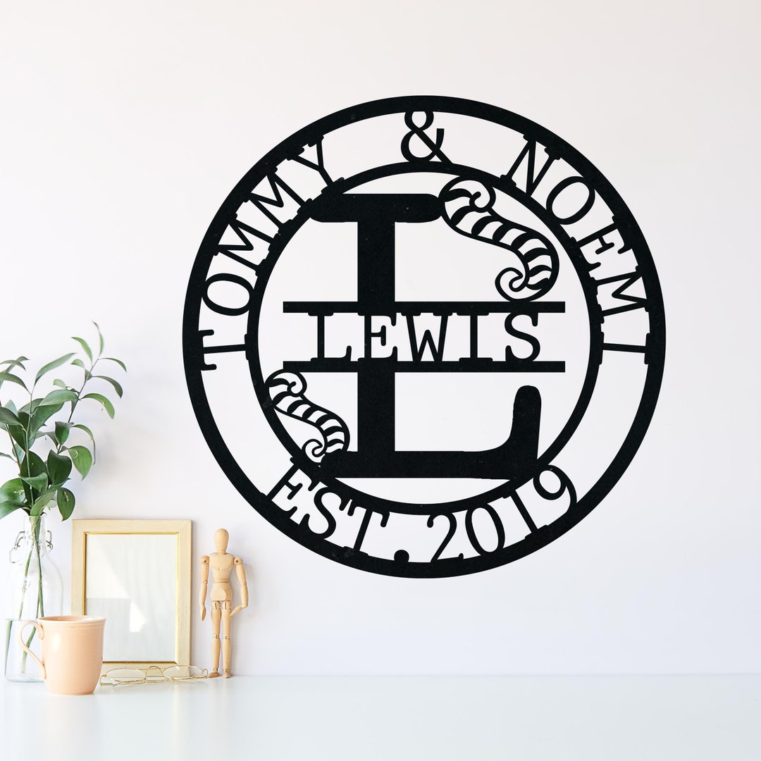Custom Metal Family Name Sign: Personalized Wall Art - Etsy