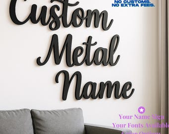 Custom Metal Name Sign, Personalized Wall Decor Business Couple Family Names