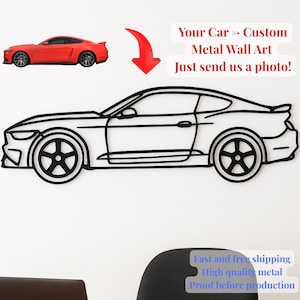 Custom Car Metal Wall Art, Personalized Car Wall Decor, Car Metal Garage Wall Sign, Racing Automobile Decor, Car Lovers Men Cave Gift Idea