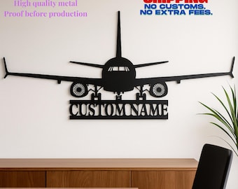 Airplane Name Sign Personalized , Aviation Gift Custom , Aircraft Name Sign, Hangar Sign, Pilot Name Sign, RC Plane Sign, Airforce Wall Art