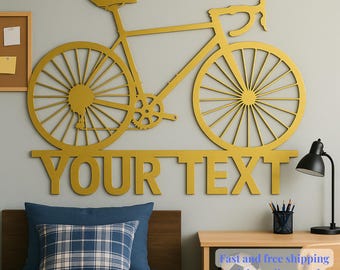 Personalized Bicycle Metal Wall Art: Vintage Style Name Sign