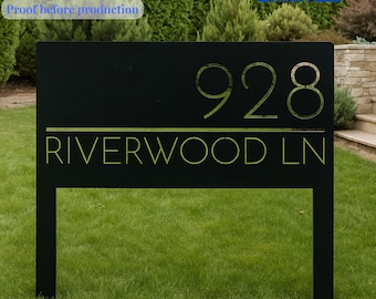 Custom Metal Address Sign: Vertical House Number, Outdoor Lawn Decor