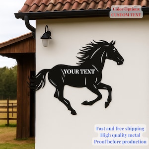 Laser geschnittene Metallpferdewandkunst: galoppierende Pferdesilhouette