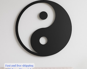 Yin Yang Metal Wall Art – Powder Coated Steel, Modern Home Decor