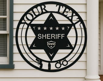 Anpassad metallskylt med sheriffmärke: Personlig dekoration för brottsbekämpning