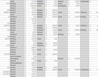 NEW 2026 Church Tithe Tracker: Excel Spreadsheet Template for Churches, Non-Profits, POWERFUL REPORTS, Easy Year-End Donation Receipts