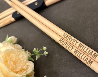 Personalized Wooden Drumsticks: Engraved Gift for Drummers, Custom Drummer Gift, Musician Gift, Father's Day Gift, Birthday Gift