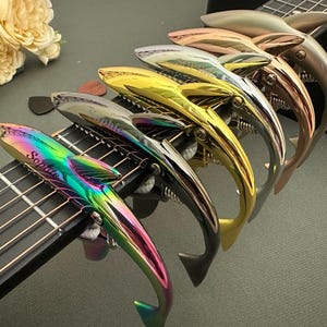 Personalized Shark Guitar Capo: Stainless Steel, Custom Engraving