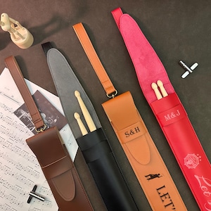 Custom Leather Drum Stick Bag,Personalized drumstick bag,Personalized Drumstick Case Storage Organizer,Gift for drummer,Father&#39;s Day