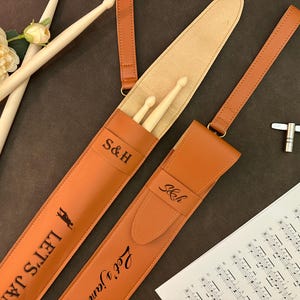 Custom Leather Drum Stick Bag,Personalized drumstick bag,Personalized Drumstick Case Storage Organizer,Gift for drummer,Gift for musician