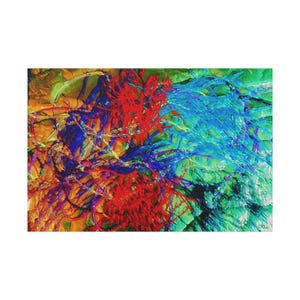 Vibrant Abstract Wall Art, Colorful Canvas Decoration for Modern Home, Art Lovers Gift, Unique Living Room Décor, Bold Design