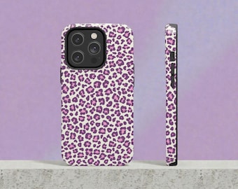 Purple Leopard Print Tough Phone Case | Pink Leopard iPhone Cover