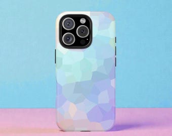 Telefoonhoesje met pastelmozaïek Stevige telefoonhoesjes | Zachte gradiënt esthetiek iPhone Samsung-hoesje