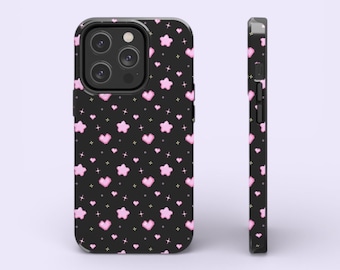 Pink Sparkle Hearts phone case | Tough Phone Cases