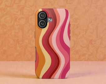 Retro Wavy Stripes Phone Case | Colorful Abstract Phone Case
