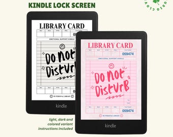 Carte de bibliothèque Écran de verrouillage Kindle | Écran de veille Kindle | Kindle Colorsoft | Papier peint Kindle | Ne pas déranger