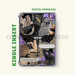 Fourth Wing Inspired Kindle Insert | Kindle Printable | Kindle Stickers | Clear Case Insert  | Fantasy Theme | Romantasy | Digital Download