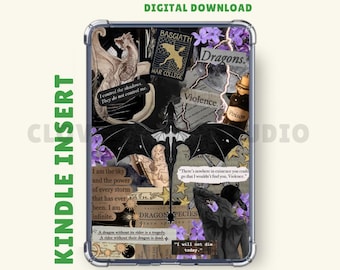 Fourth Wing Inspired Kindle Insert | Kindle Printable | Kindle Stickers | Clear Case Insert | Fantasy Theme | Romantasy | Digital Download