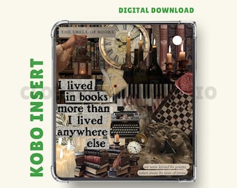 Dark Academia Kobo Case Insert (Printable for Kobo Clara Colour, BW & Kobo Libra Colour)