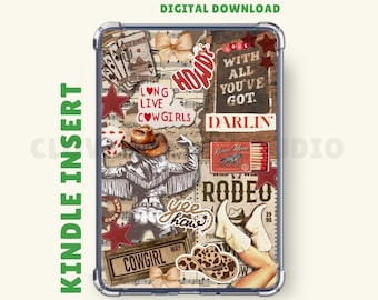 Encarte Kindle de romance de cowboy: Western Cowgirl, capa transparente vintage, impressão Kindle, capa Kindle, adesivo Kindle, download digital