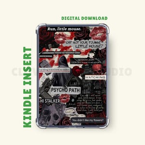 May include: Kindle insert with a dark collage design. It features red roses, skulls, and lips, with text including "Run, little mouse" and "Psycho Path." The words "Digital Download" are at the top of the design.