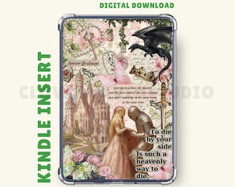 Fantasy Kindle Insert: Fairytale Princess, Clear Case Insert, Kindle Printable, Digital Download