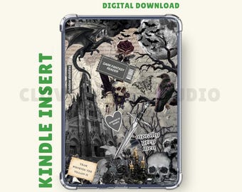 Encarte para Kindle de Fantasía Oscura: Encarte transparente, Fantasía gótica romántica, Descarga digital (Kindle Colorsoft imprimible, Paperwhite, Basic)