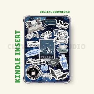 ACOTAR Kindle Insert: Velaris Night Court, Romantasy Case, Bookish Sticker Collage (Descarga digital)