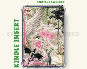 Fantasy Kindle Insert: Throne of Glass, ACOTAR, Crescent City, Fourth Wing, Pink Romantasy (Printable Kindle Colorsoft, Paperwhite, Basic)