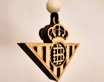 Colgante Real Betis · Efecto 3D · Hecho a mano en madera FSC