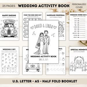 Personalized Wedding Activity Book for Kids | Printable Reception Table Games & Coloring Pages | Wedding Busy Book for Children