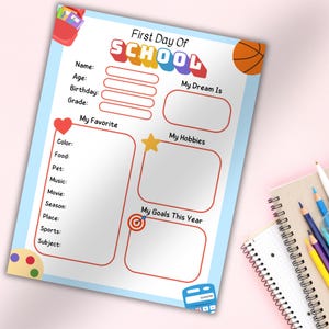 Back to School All About Me Worksheet | First Day of School Printable Activity | Student Self-Introduction | Instant Download PDF