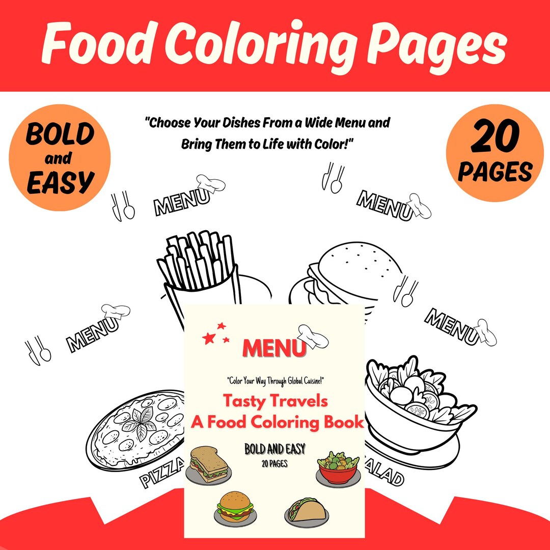 Bold And Easy Food Coloring Pages