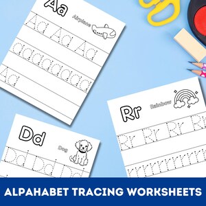 Alphabet Tracing Worksheets | Letter Tracing Printables | Classroom Activity for Kids Toddlers | Instant Download
