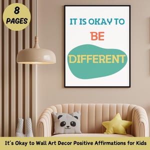 It’s Okay to Wall Art Decor Positive Affirmations for Kids | Posters for Classroom Kindergarten Playroom Living Room | Motivational Kids Art